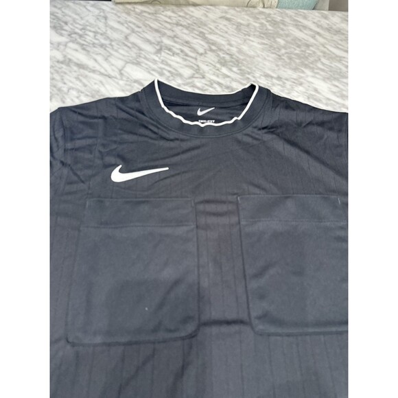 Nike Dri-FIT Long Sleeve 2 Pocket Shirt Men's Large Black DH8027 Referee Soccer - Picture 3 of 7